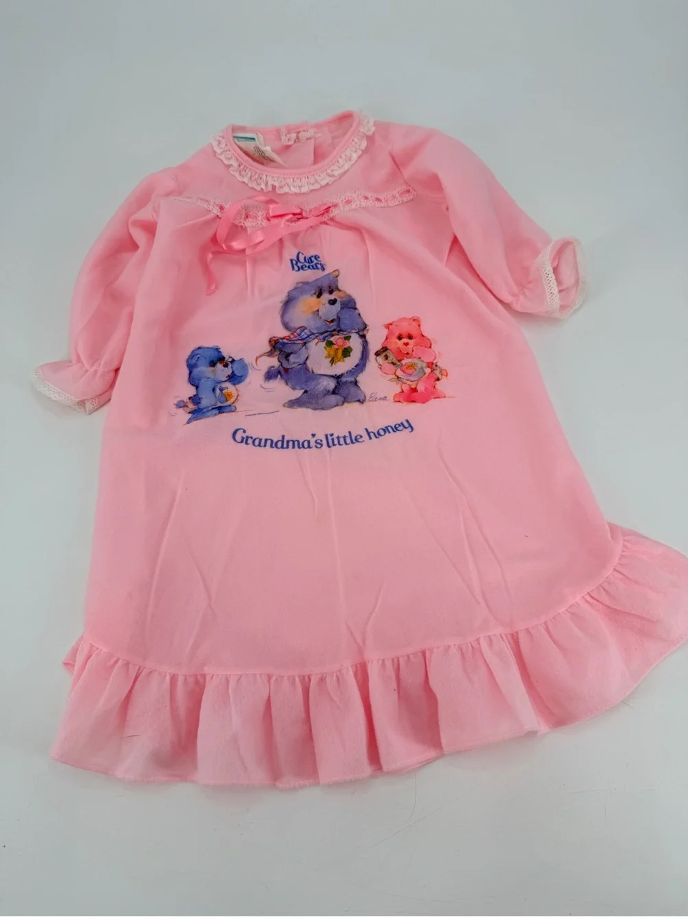 Vintage 80s Care Bears Grandma’s Little Honey Nightgown Pajamas 18 months